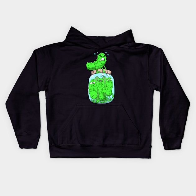 In a Bit of a Pickle Kids Hoodie by Narwhal-Scribbles